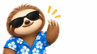 Ленивец LazyWay в солнечных очках приветствует путешественников